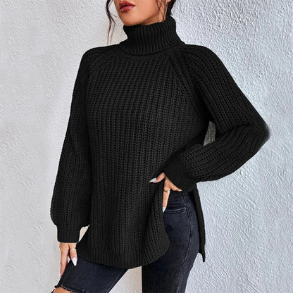 Pull Col Montant à Fente pour Femme